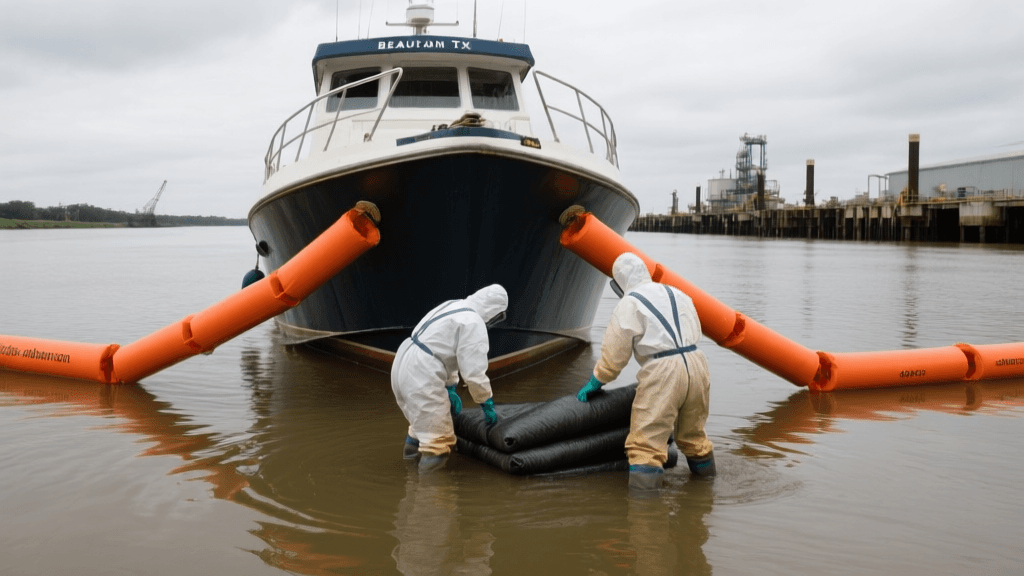 Responding to a Boat Fuel or Oil Spill in Beaumont, TX